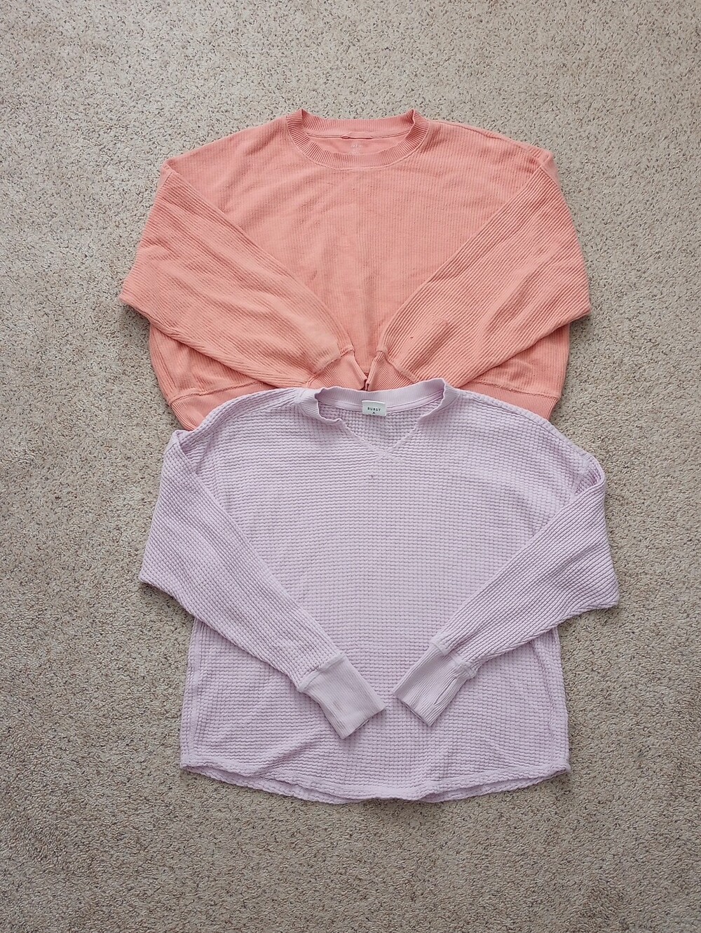 2 Aerie And Offline By Aerie Cropped Sweater And Purple Thermal Tops Size Small